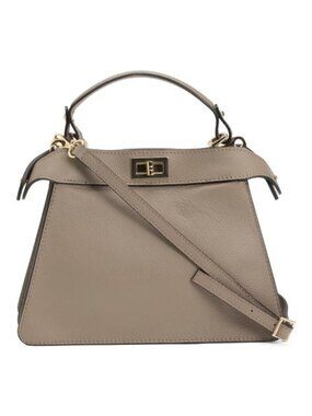 CHEVAL Made In Italy Leather 2 Compartment Turn Lock Satchel